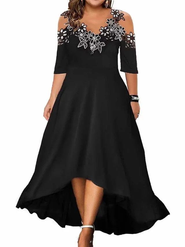 Elegant Black Lace Prom Dress for Women