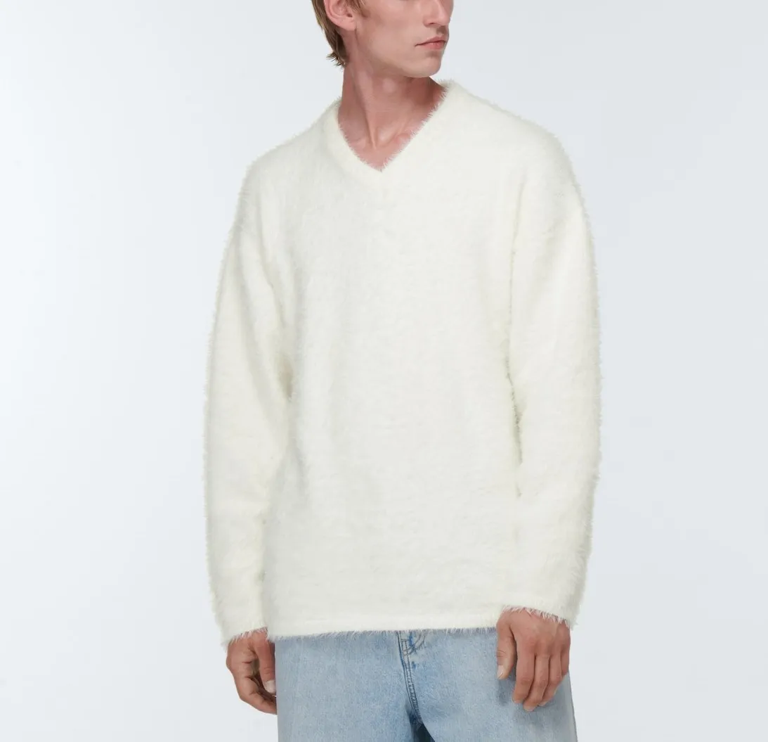 ERL  |Blended Fabrics V-Neck Long Sleeves Plain Sweaters