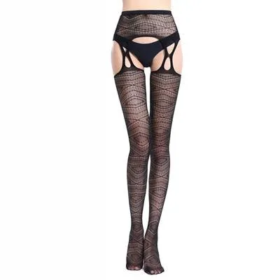 Floral Stockings Lace Stocking Thigh High Suspender Belt Over Knee Long Stocking