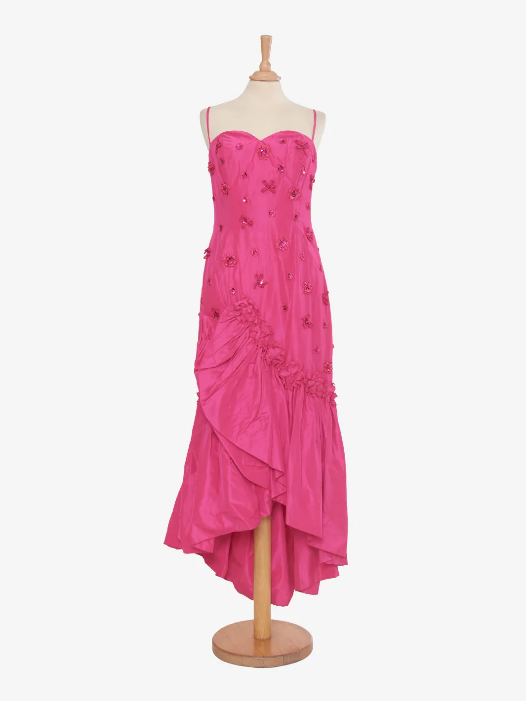 Fuchsia Vintage Dress with fancy applications