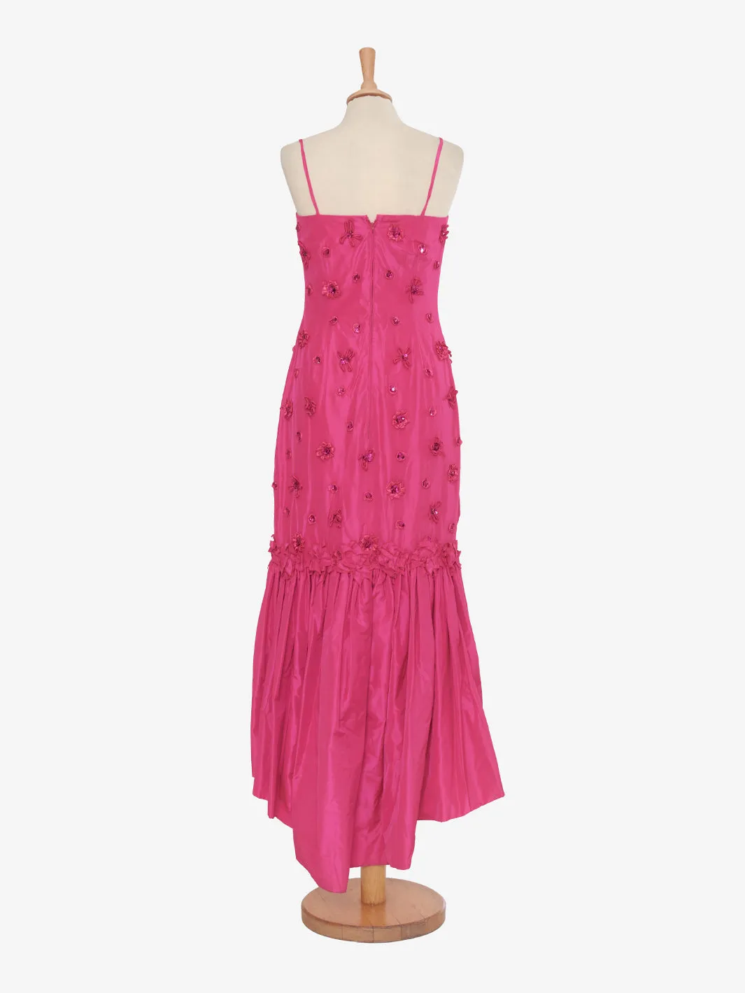 Fuchsia Vintage Dress with fancy applications