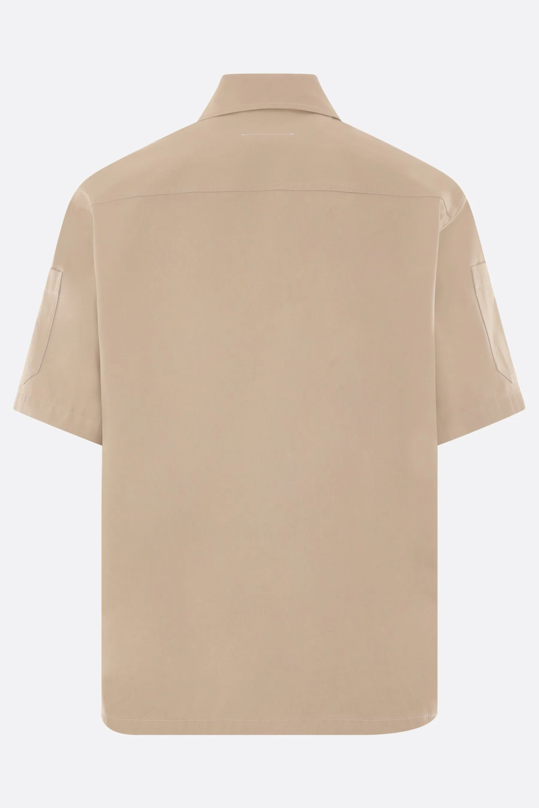 gabardine bowling shirt with numeric logo embroidery