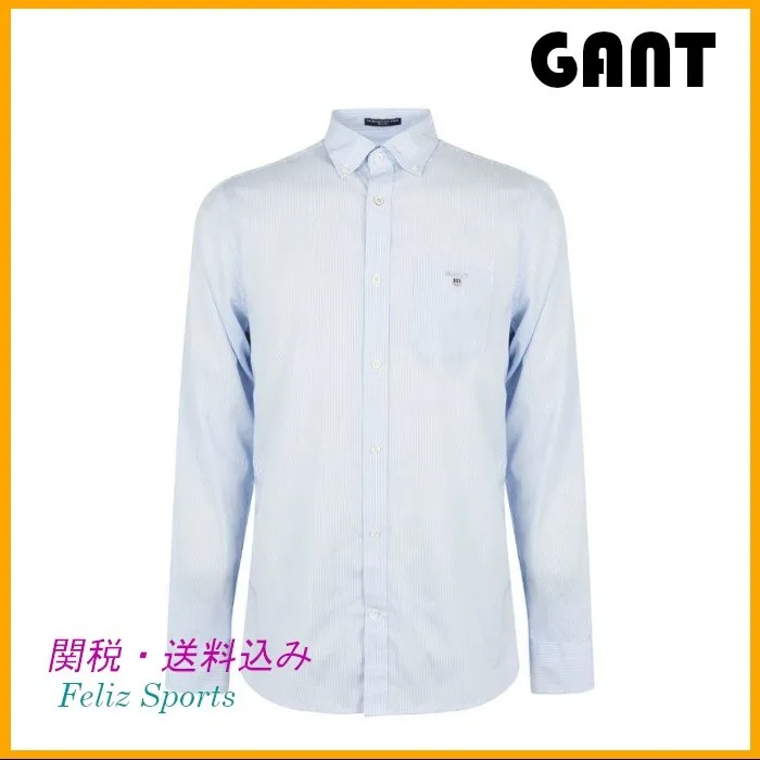 GANT  |Unisex Street Style Long Sleeves Shirts