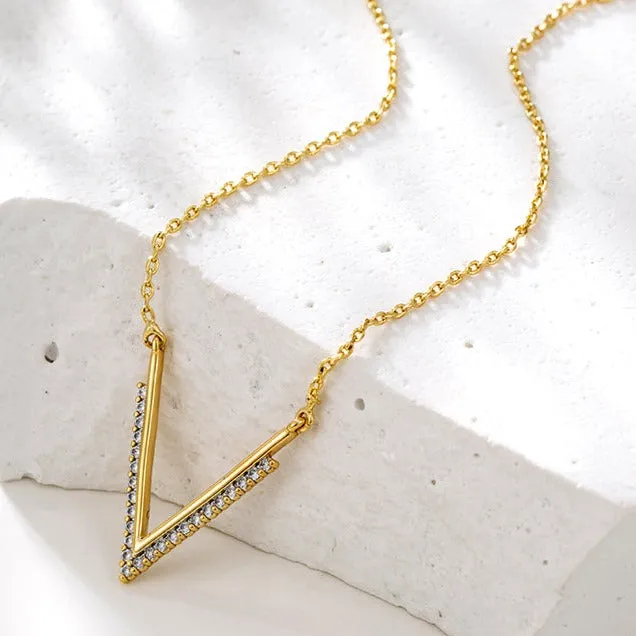 Gold V Necklace