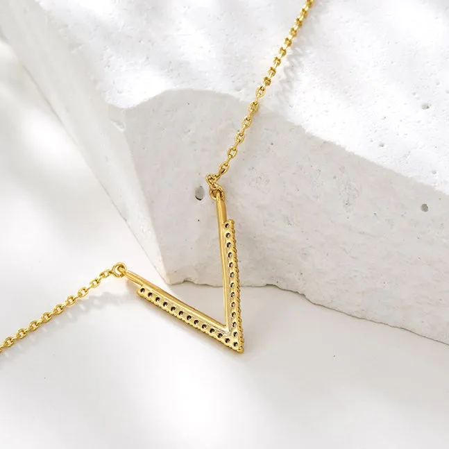 Gold V Necklace