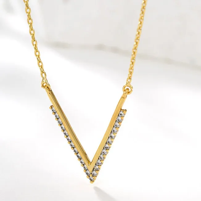 Gold V Necklace