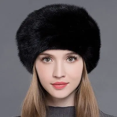 Handmade Winter Fashion Whole Mink Fur Beanies Hat for Women