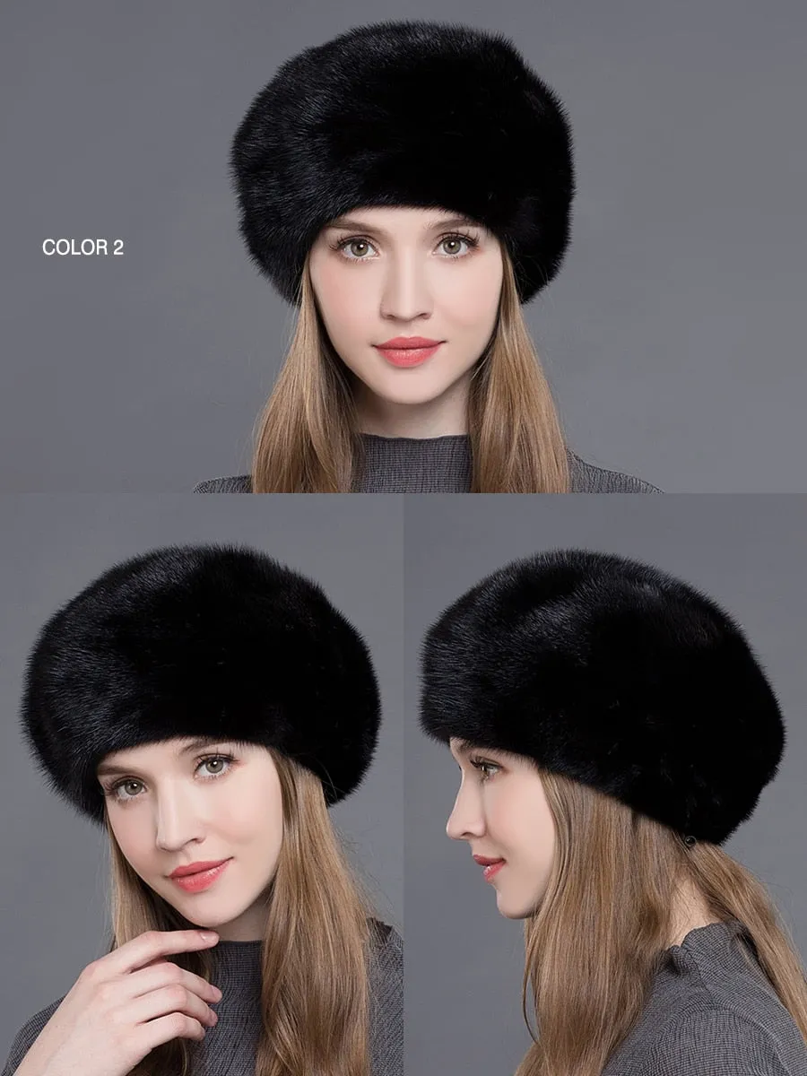 Handmade Winter Fashion Whole Mink Fur Beanies Hat for Women