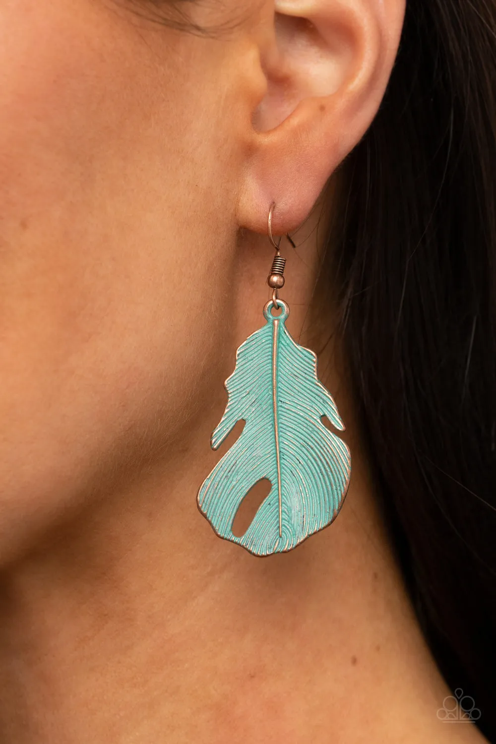 Heads QUILL Roll - Copper Earring