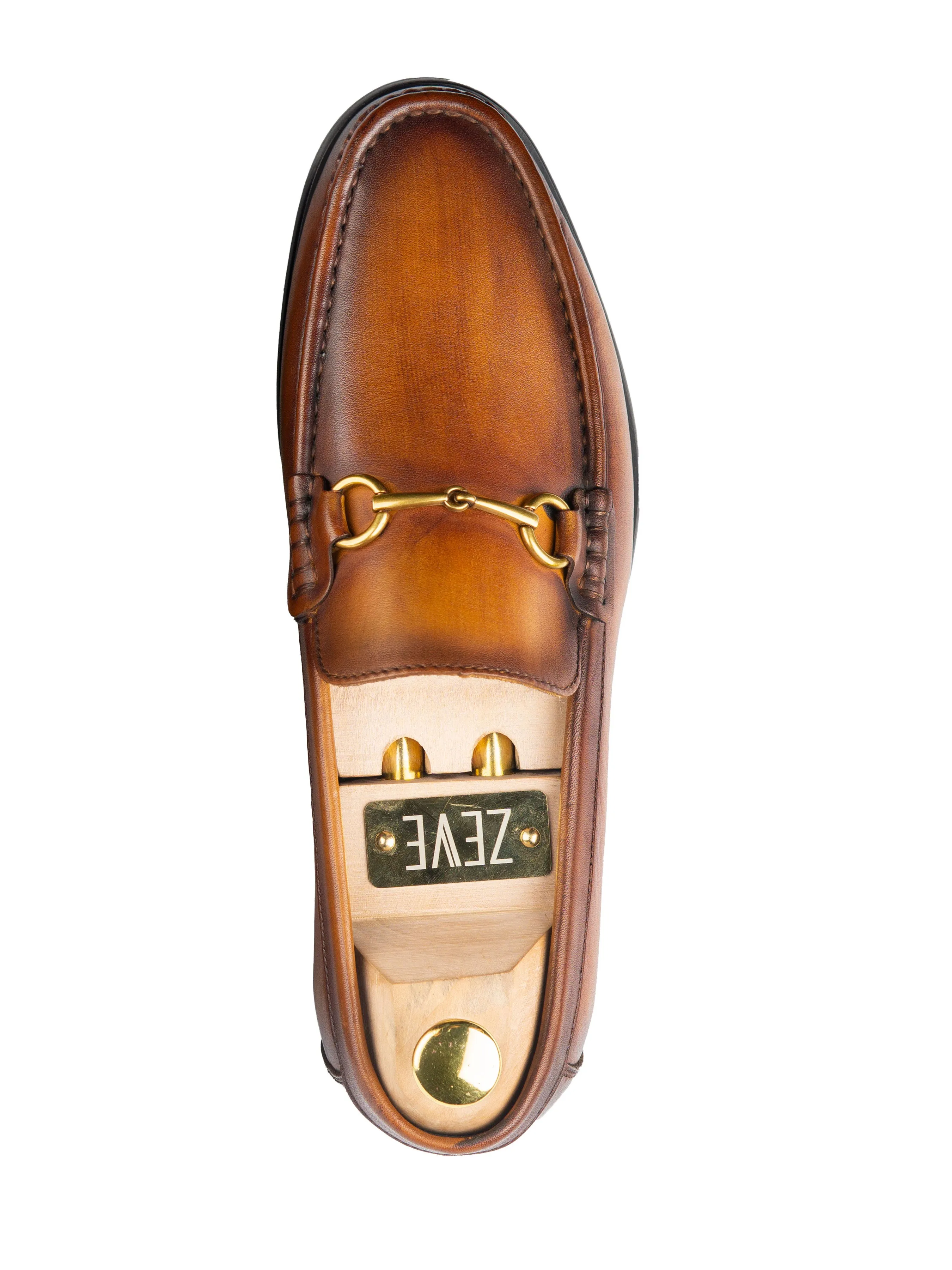 Horsebit Moccasin Loafer - Cognac Tan (Hand Painted Patina)