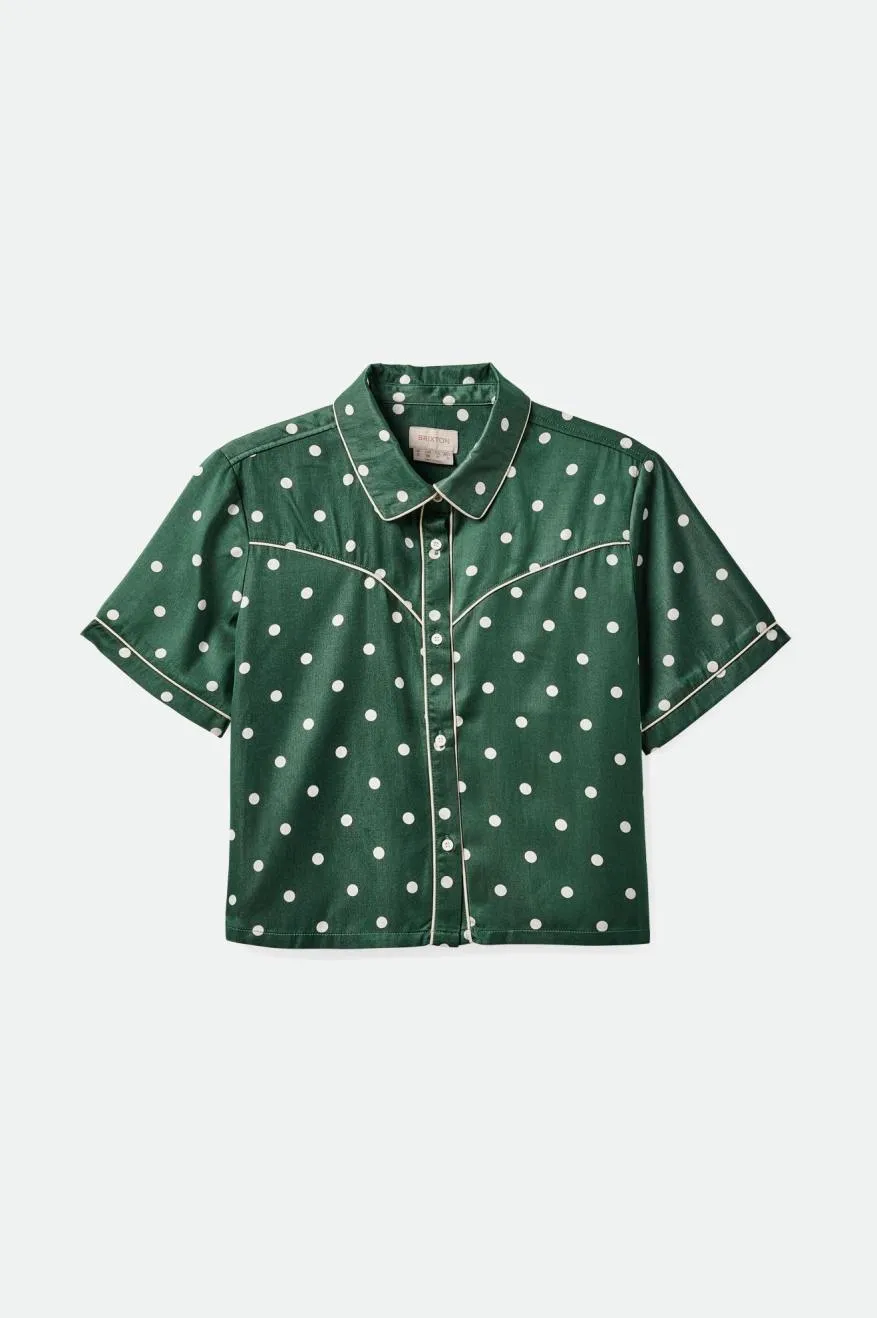 Hyde Satin S/S Woven Shirt - Pine Needle