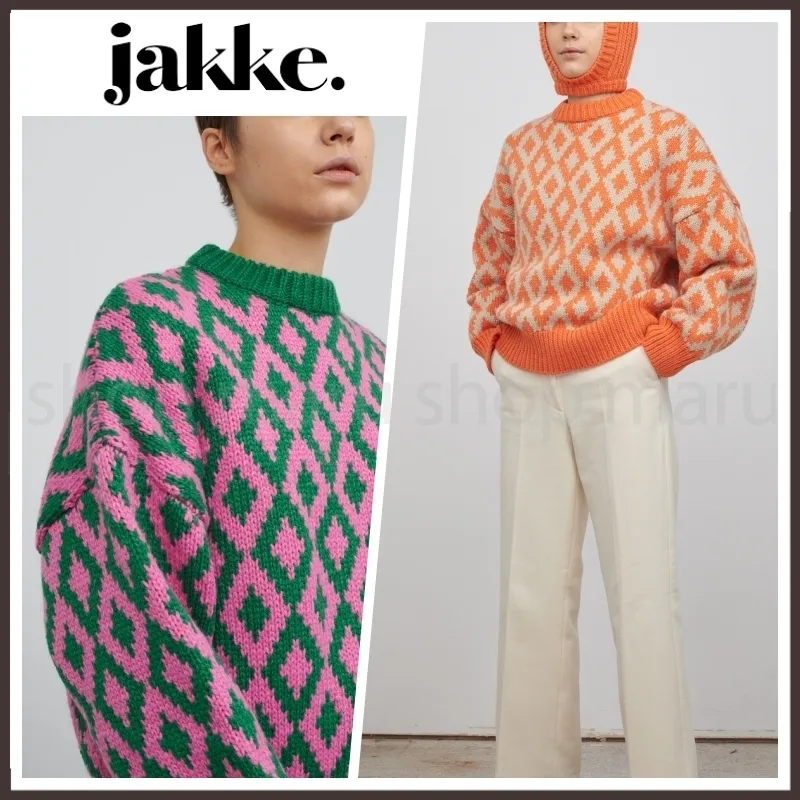 Jakke  |Crew Neck Casual Style Rib Long Sleeves V-neck & Crew neck