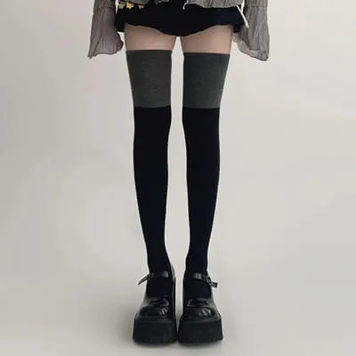 Japanese jk long tube knee socks autumn and winter black socks BY11133