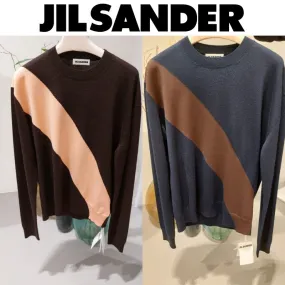 Jil Sander  |Crew Neck Long Sleeves Designers Outlet Sweaters