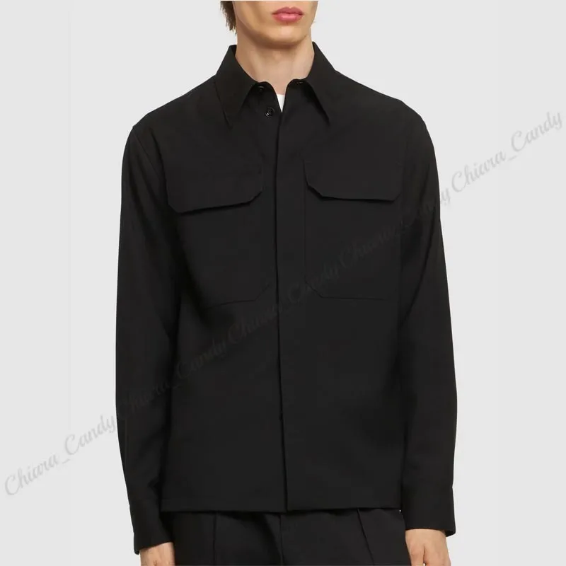 Jil Sander  |Wool Long Sleeves Plain Designers Shirts