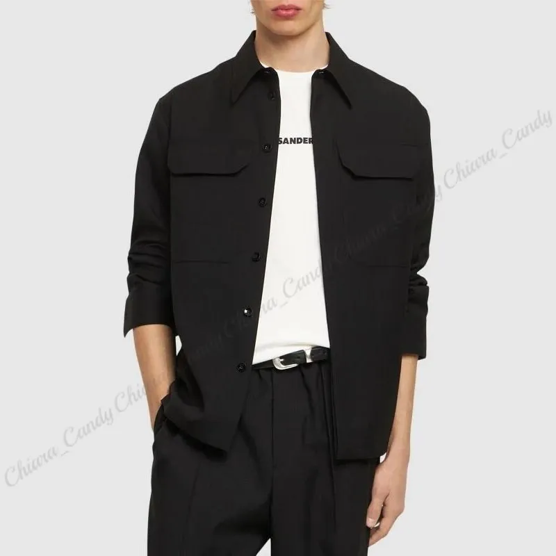 Jil Sander  |Wool Long Sleeves Plain Designers Shirts