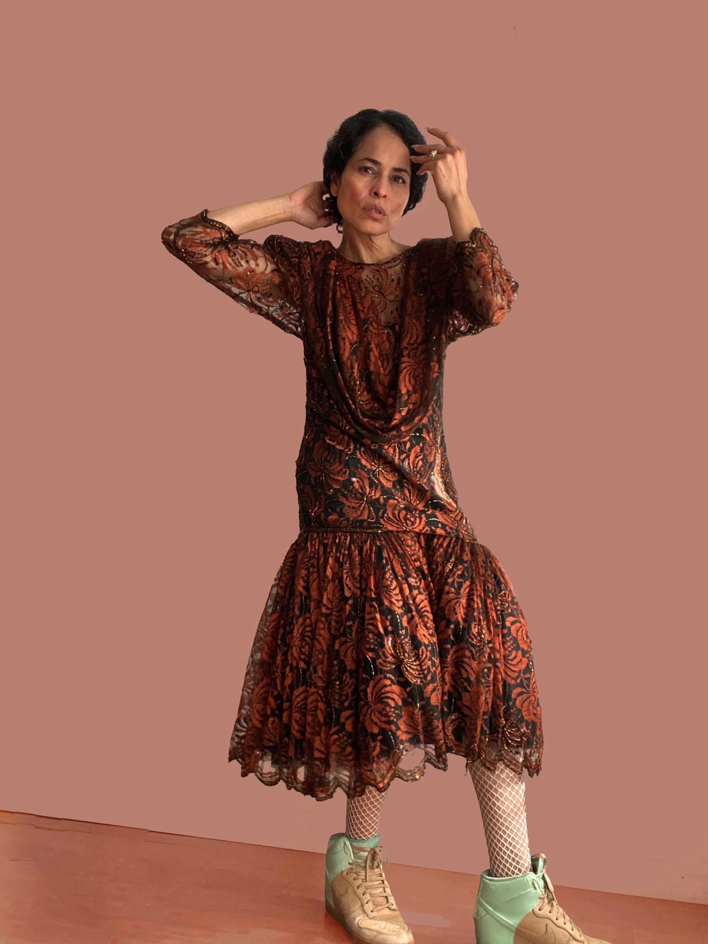 Judith Ann Creations Copper Lace Dress