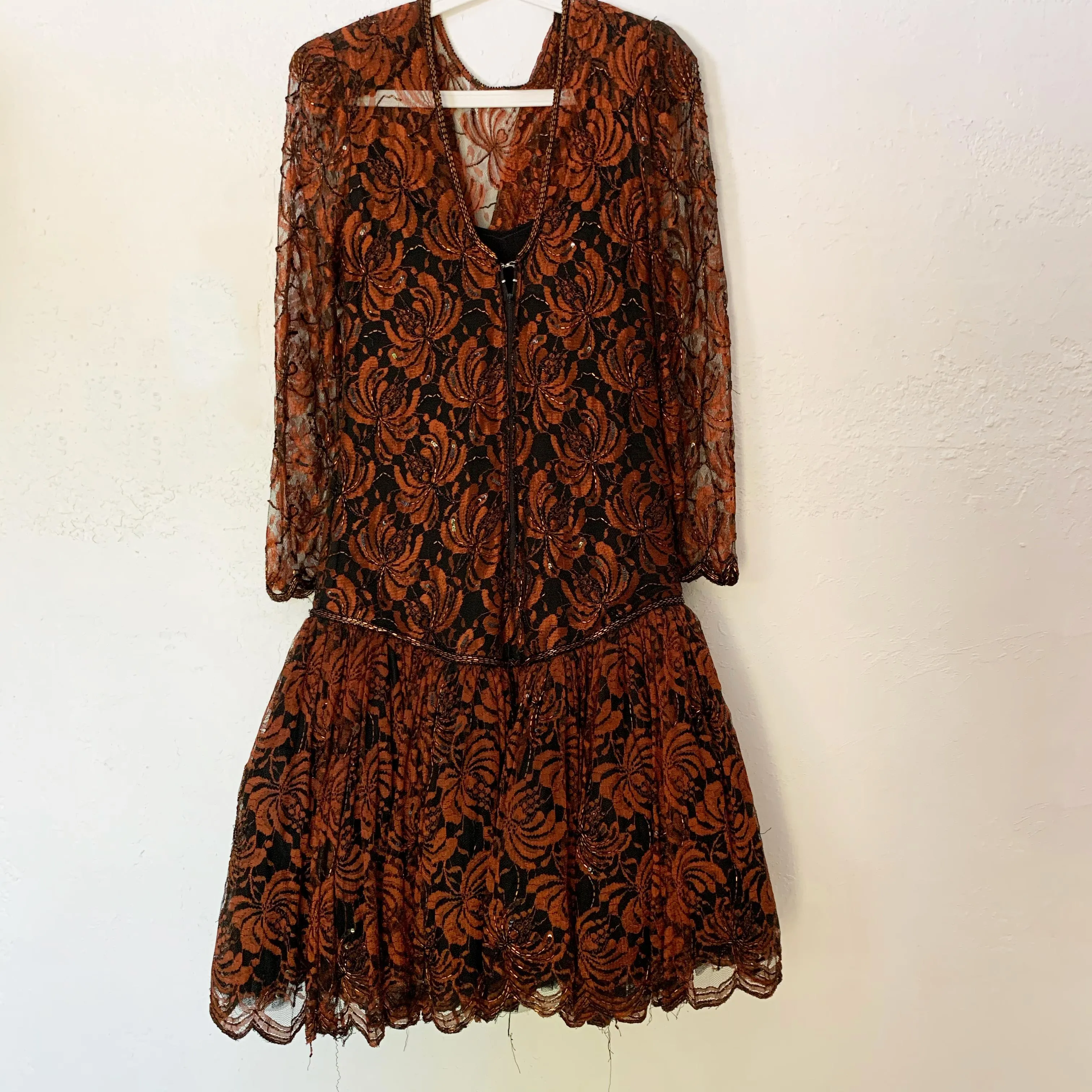 Judith Ann Creations Copper Lace Dress