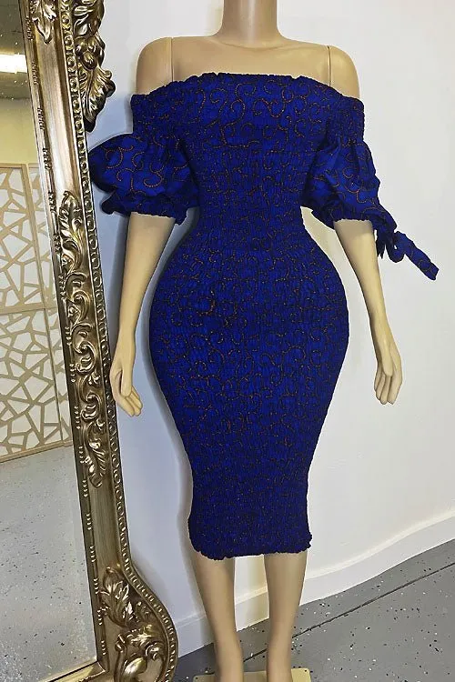 Kate Blue Ankara Dress(Ready To Ship)