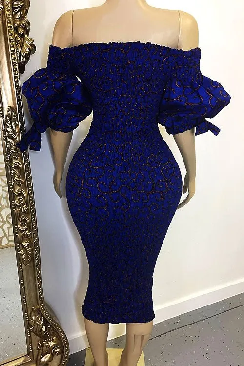 Kate Blue Ankara Dress(Ready To Ship)