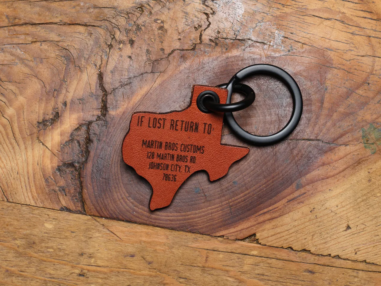 Leather Key Chains- Texas Shape