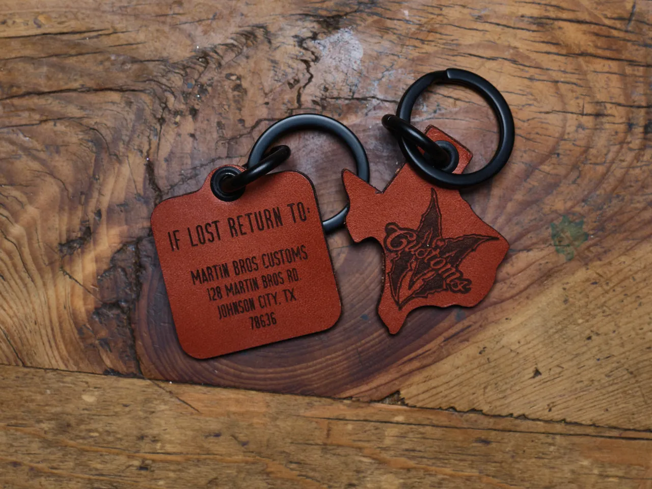 Leather Key Chains- Texas Shape