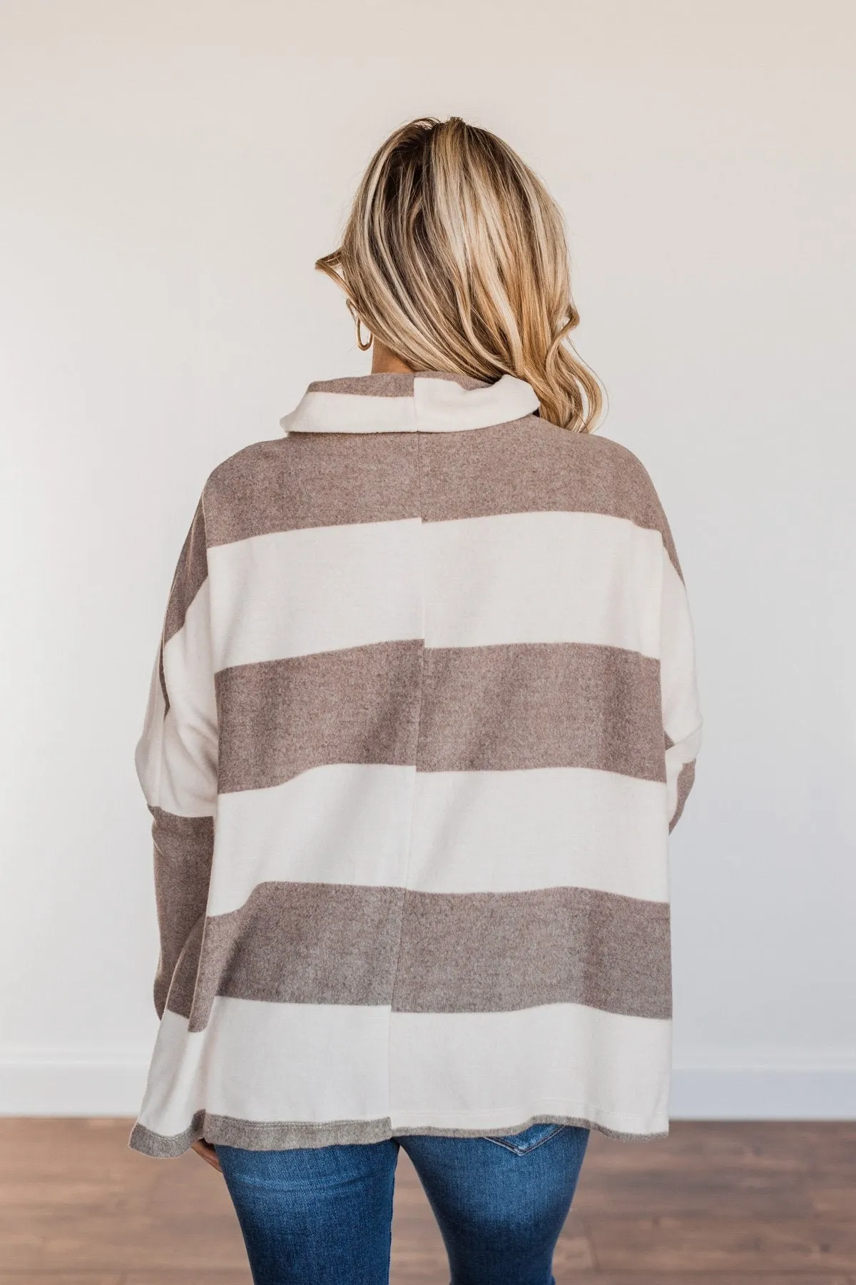 Leaves Are Falling Long Sleeve Pullover- Mocha & Ivory