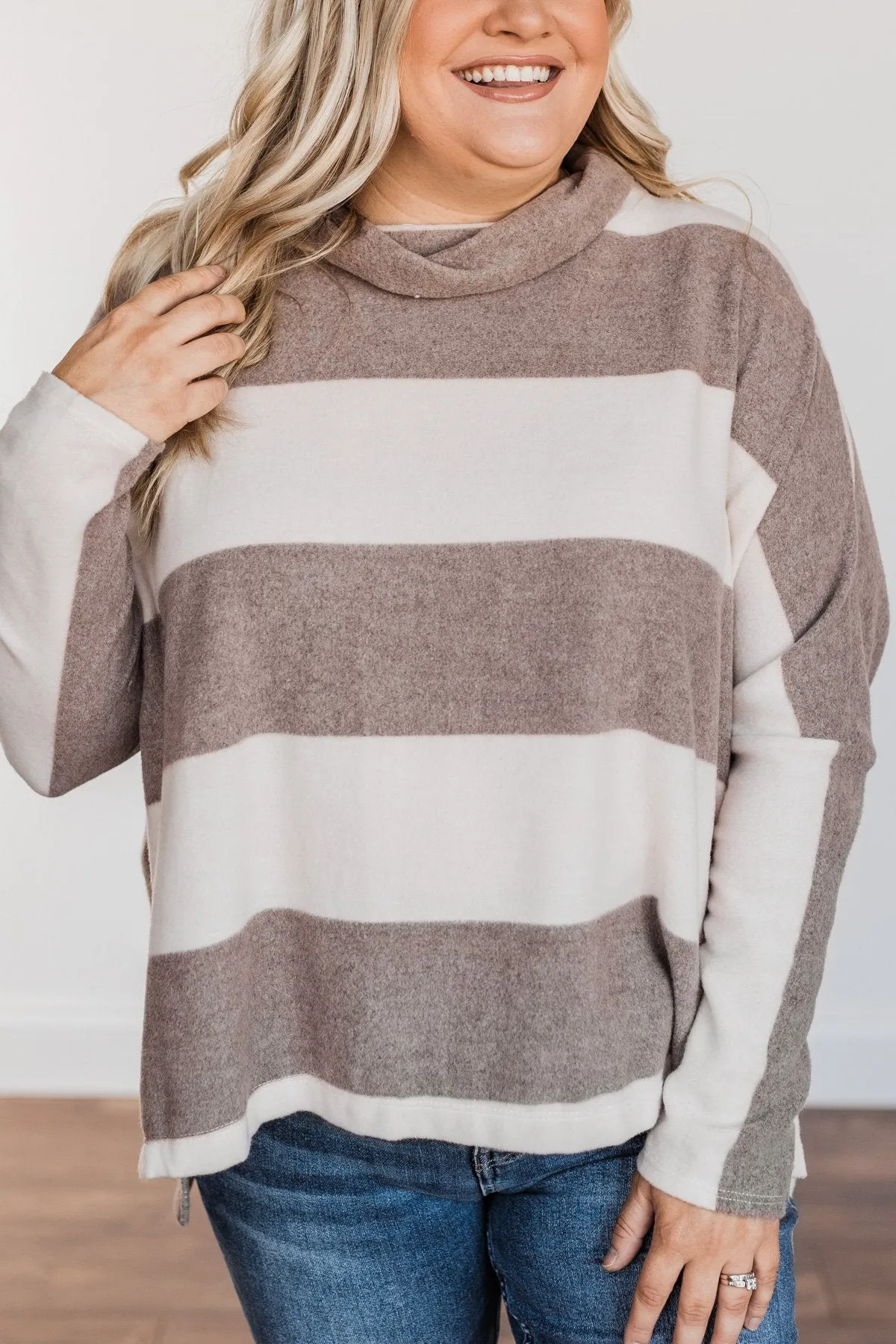 Leaves Are Falling Long Sleeve Pullover- Mocha & Ivory