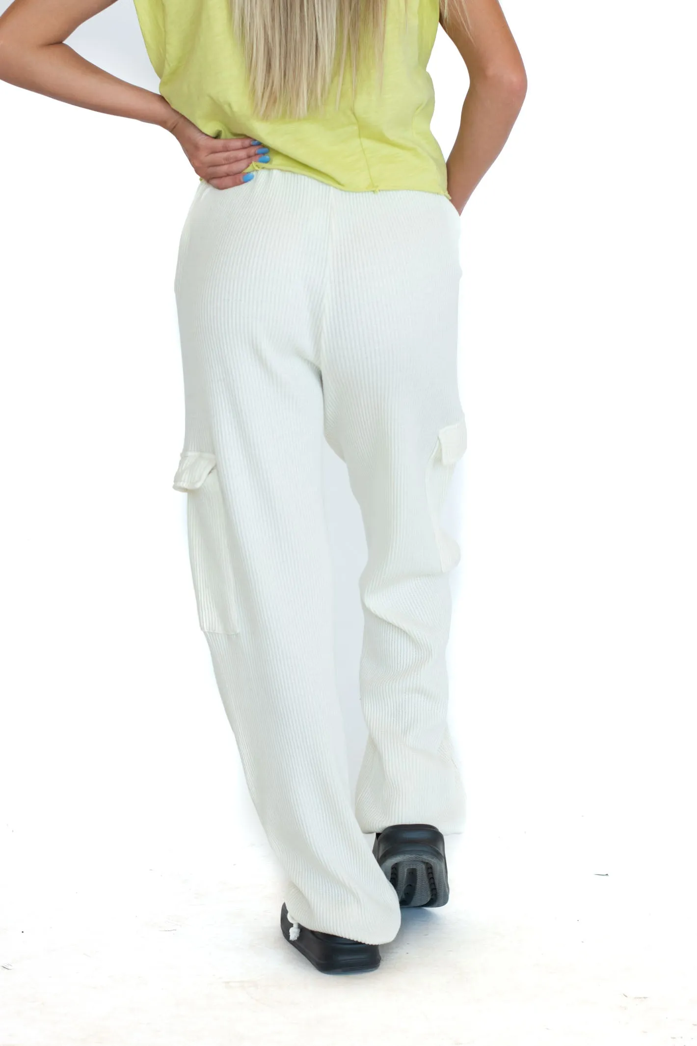 Lost in a Memory Cream Waffle Knit Jogger Pant