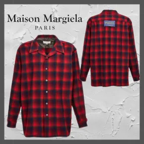 Maison Margiela  |Tartan Wool Long Sleeves Oversized Designers Shirts