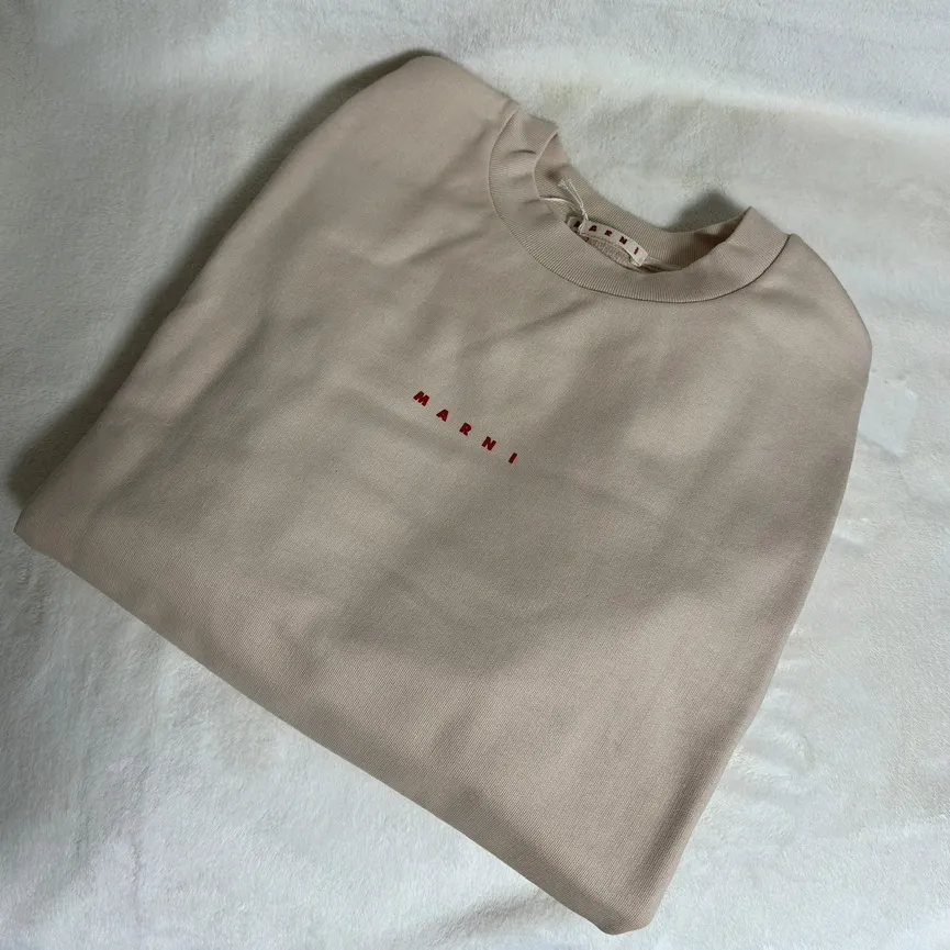 MARNI  |U-Neck Long Sleeves Plain Cotton Logo Designers Sweatshirts