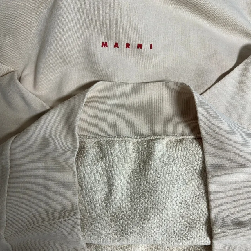 MARNI  |U-Neck Long Sleeves Plain Cotton Logo Designers Sweatshirts