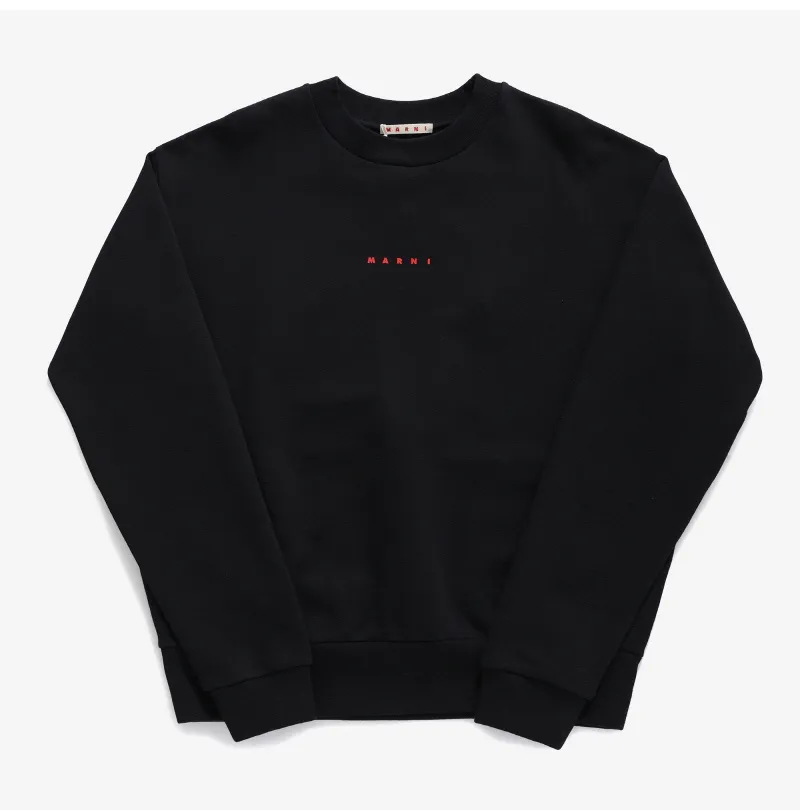 MARNI  |U-Neck Long Sleeves Plain Cotton Logo Designers Sweatshirts