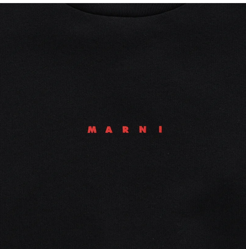 MARNI  |U-Neck Long Sleeves Plain Cotton Logo Designers Sweatshirts