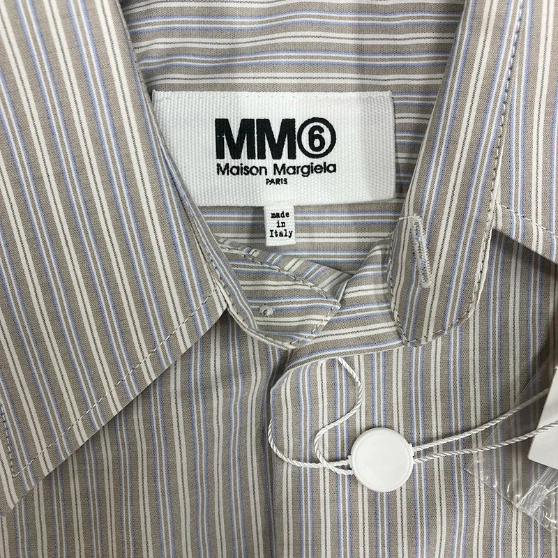 MM6 Maison Margiela  |Stripes Long Sleeves Cotton Logo Shirts & Blouses