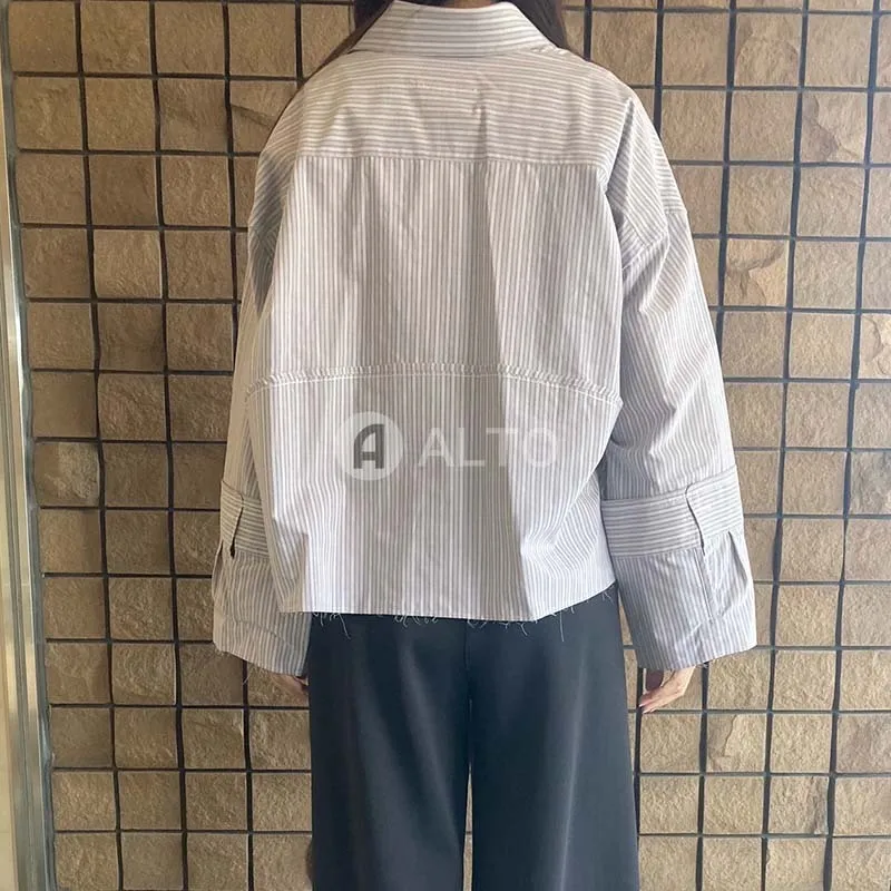 MM6 Maison Margiela  |Stripes Long Sleeves Cotton Logo Shirts & Blouses