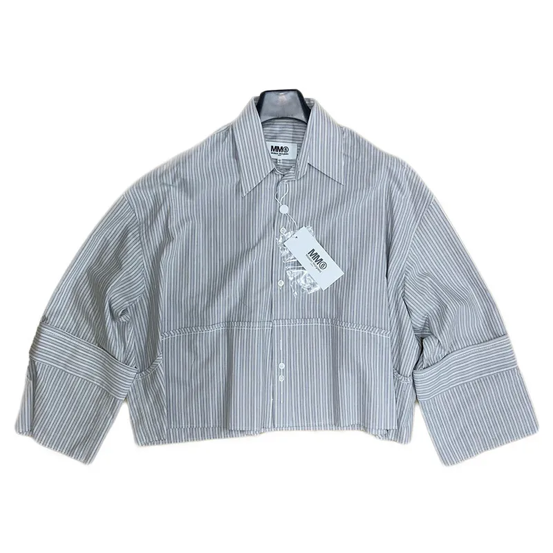 MM6 Maison Margiela  |Stripes Long Sleeves Cotton Logo Shirts & Blouses