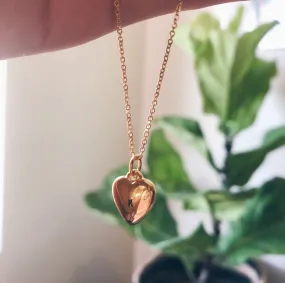 Monogram Puffy Heart Gold Filled Necklace (1 character)