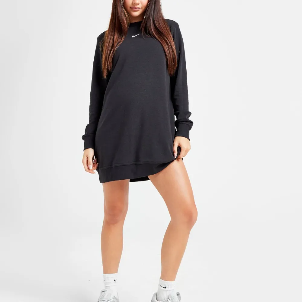 Nike  |Crew Neck Blended Fabrics Long Sleeves Plain Logo Tunics