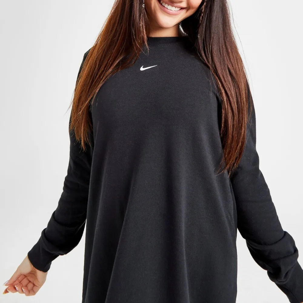 Nike  |Crew Neck Blended Fabrics Long Sleeves Plain Logo Tunics