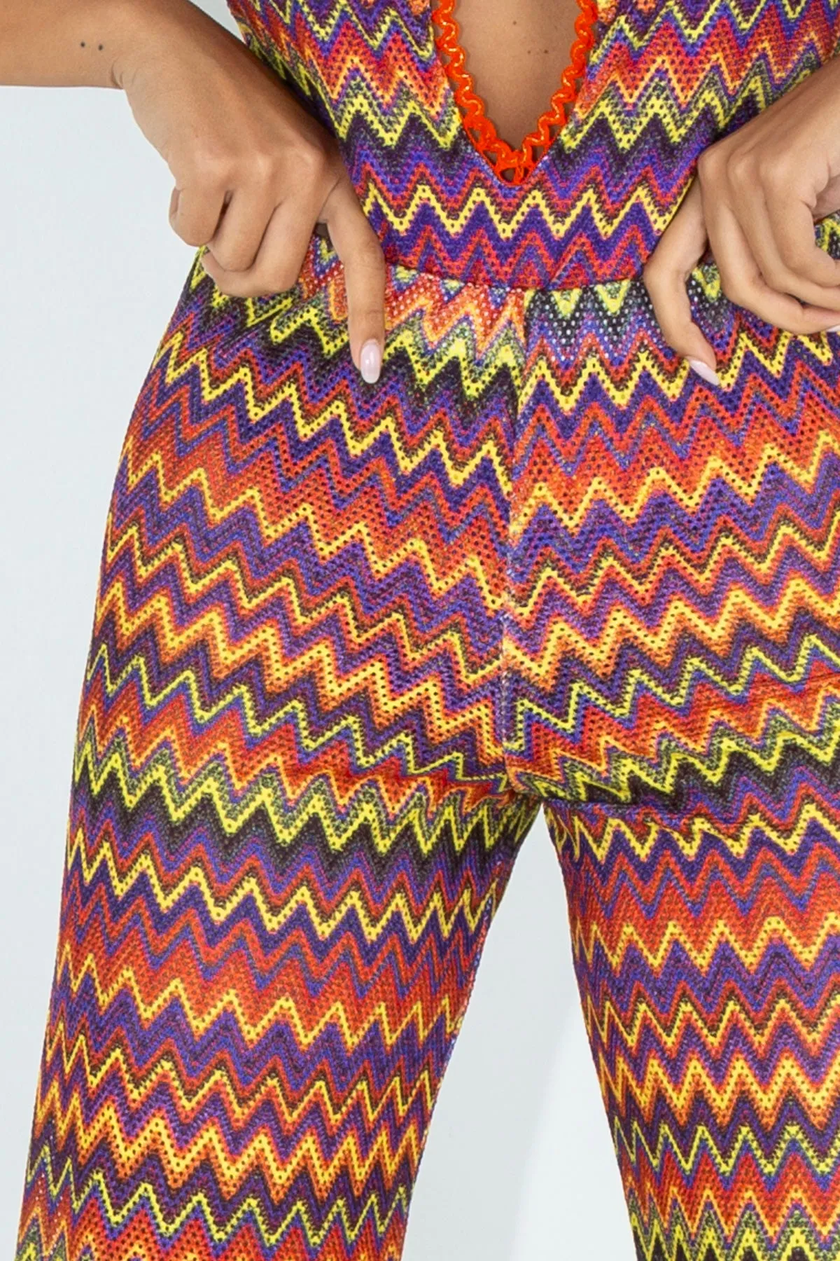 Pantaloni palazzo da mare chevron