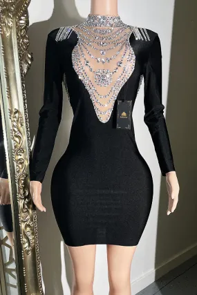 Passion Diamante Black Dress