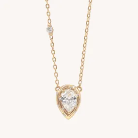 Pear Halo Diamond Necklace