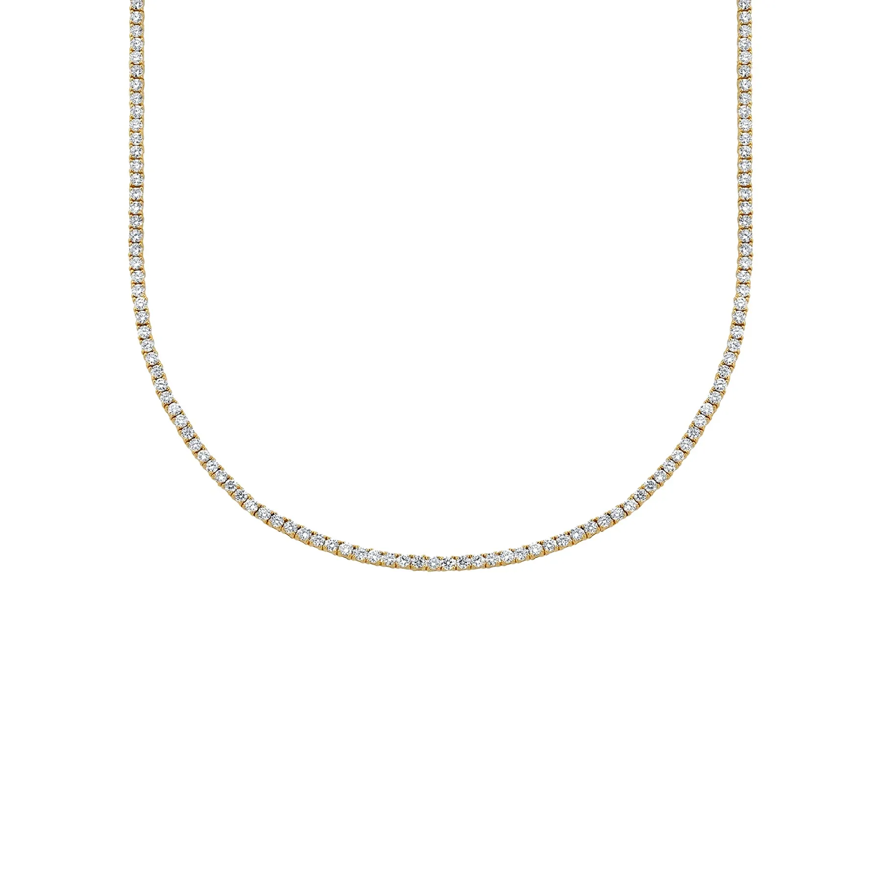 Perfect Collar Tennis Necklace - White Diamond / 14k Yellow Gold