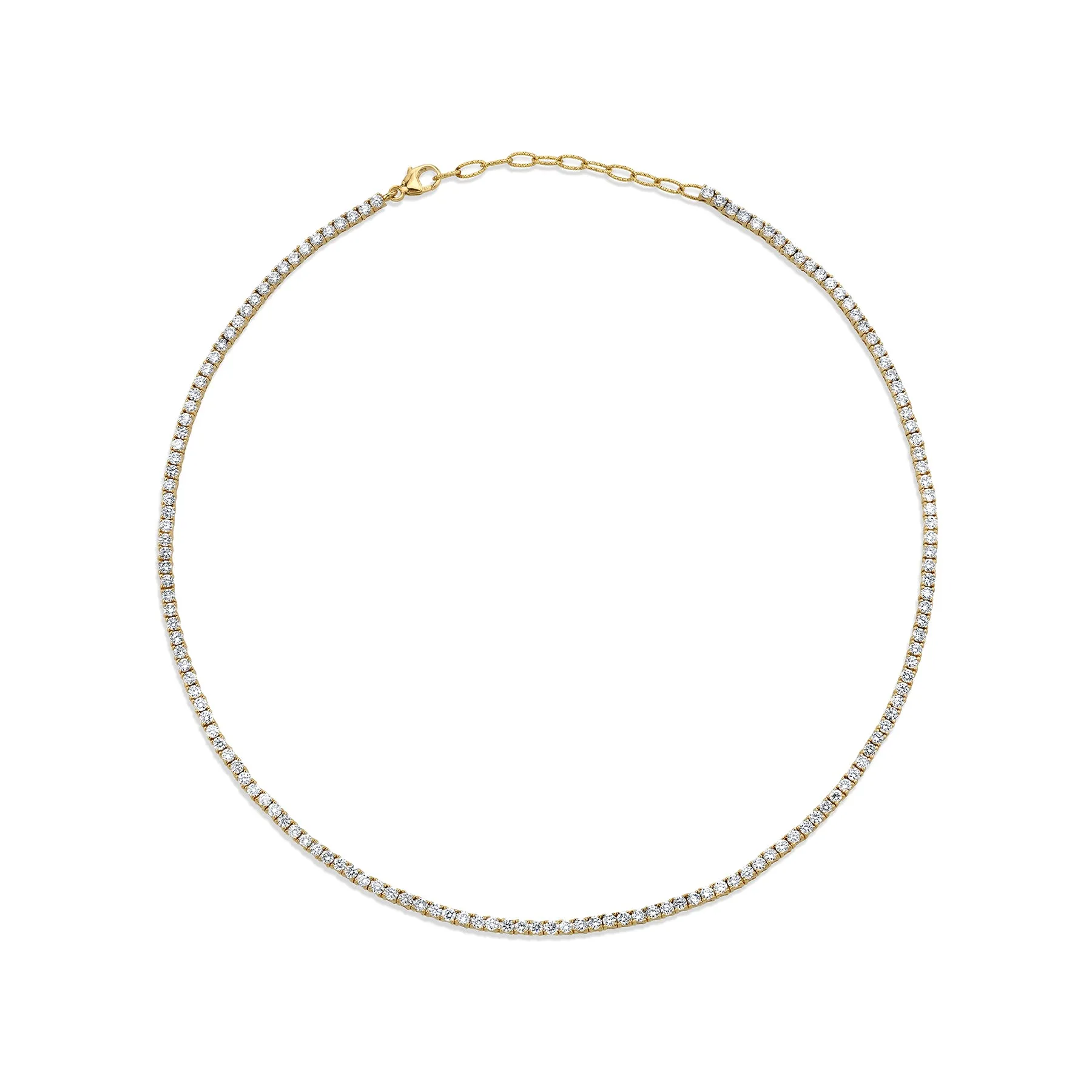 Perfect Collar Tennis Necklace - White Diamond / 14k Yellow Gold