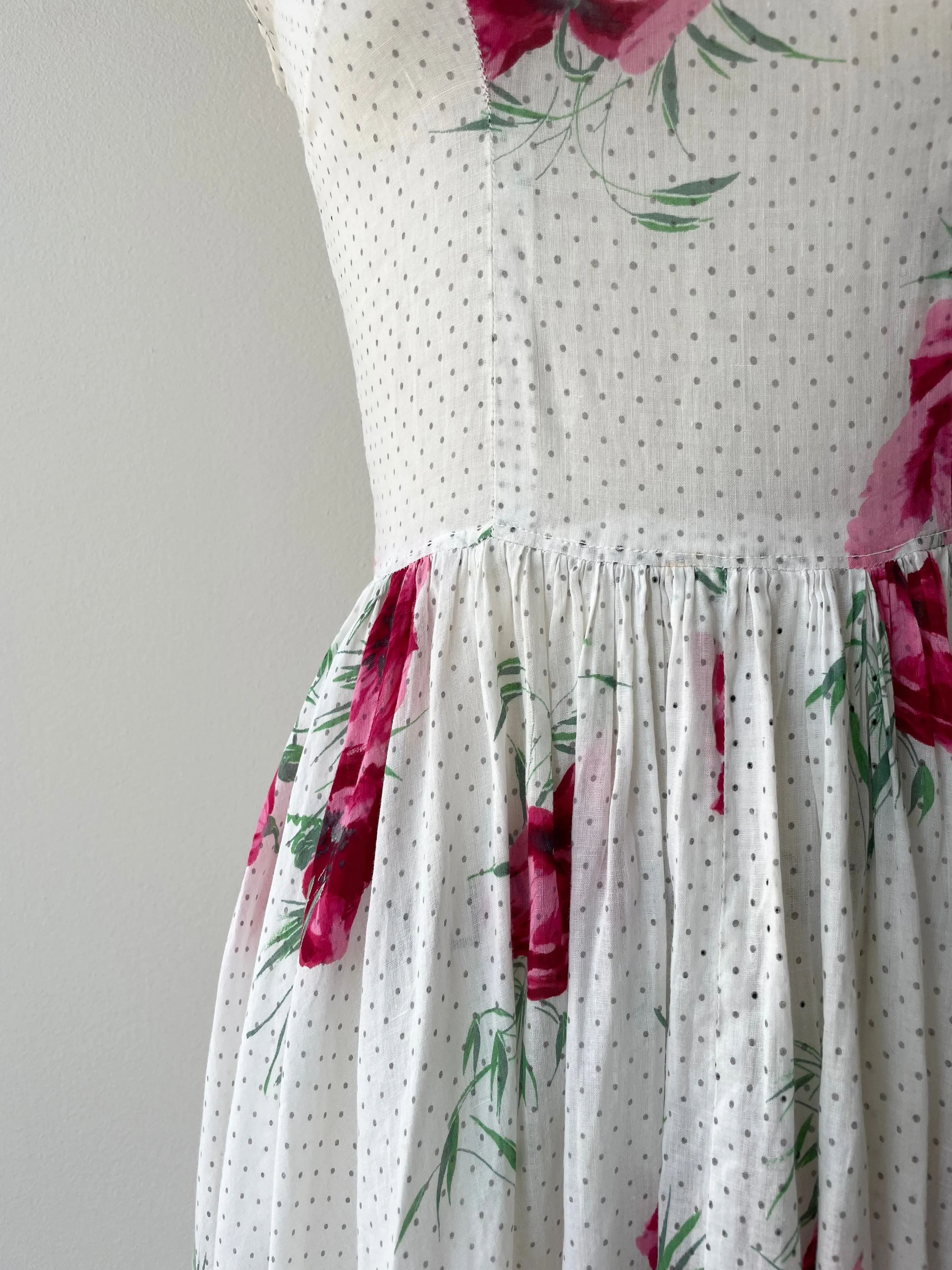 Pindot Poppy 1950s Dress