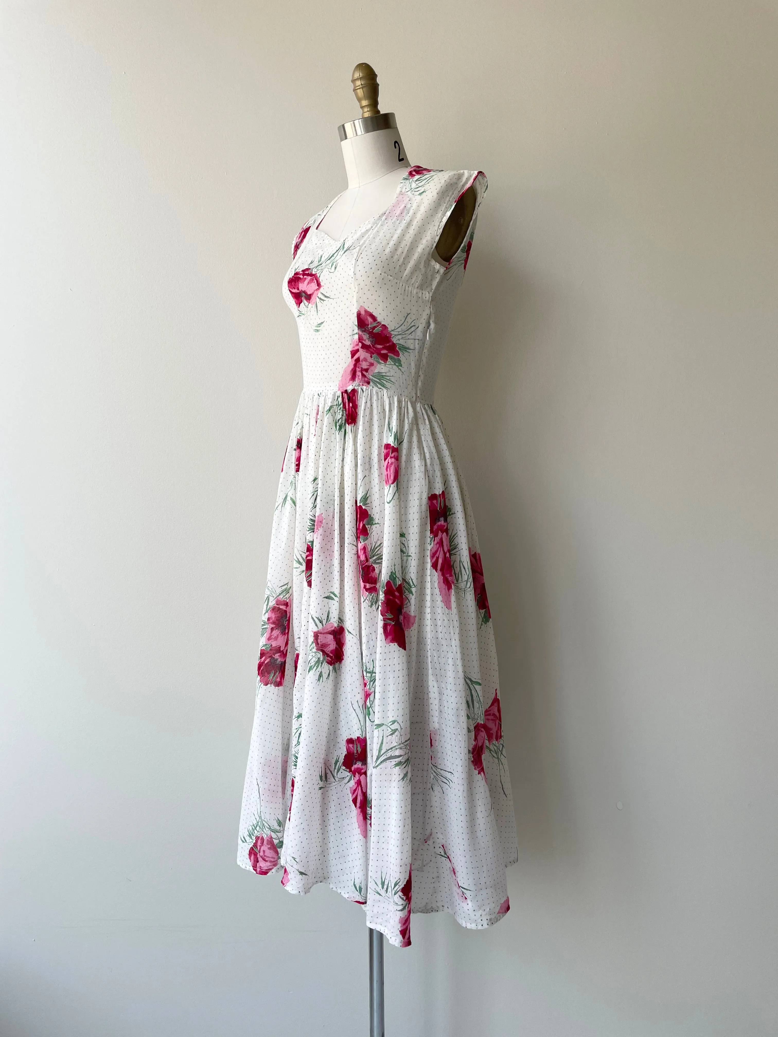 Pindot Poppy 1950s Dress