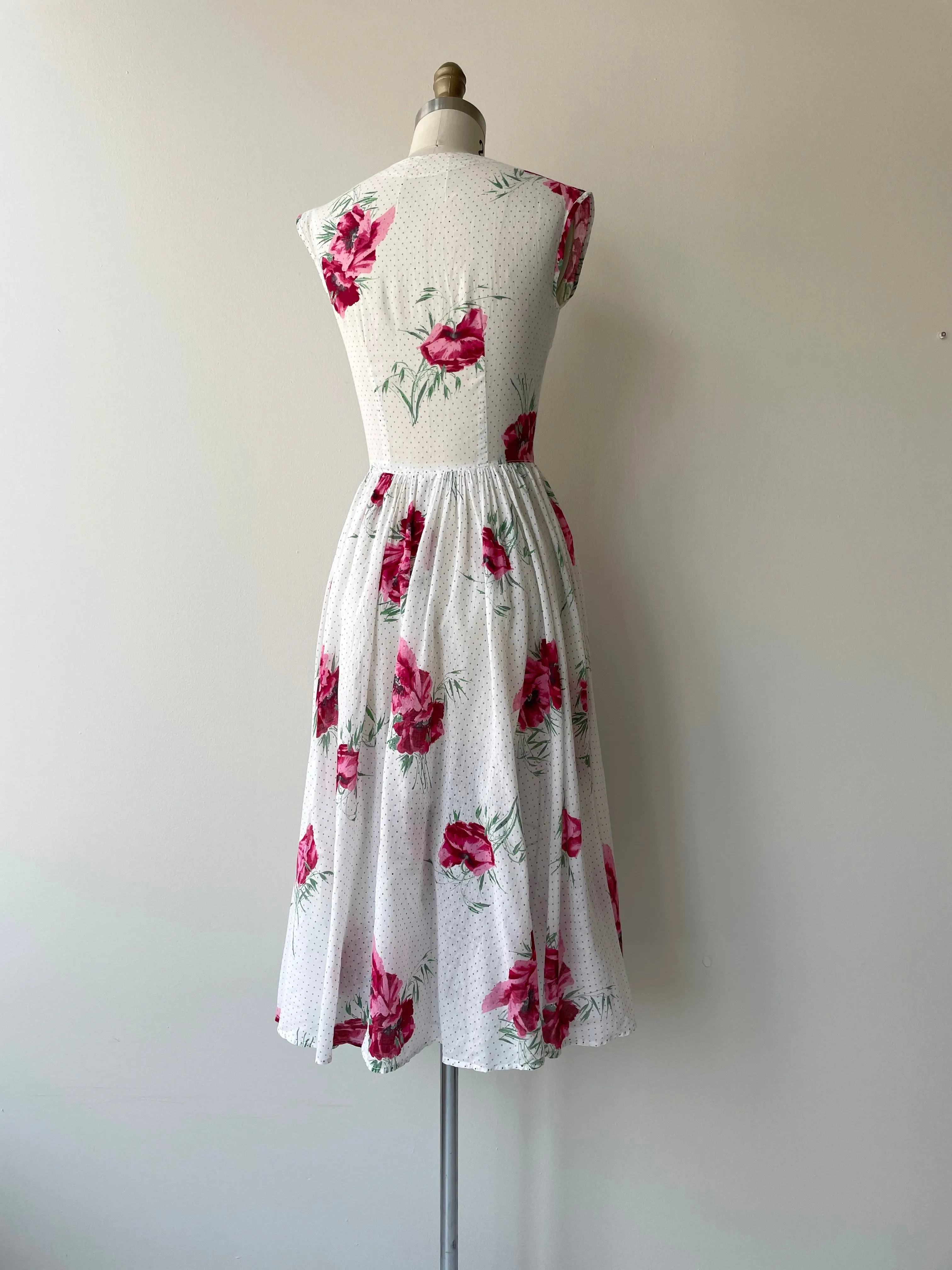 Pindot Poppy 1950s Dress