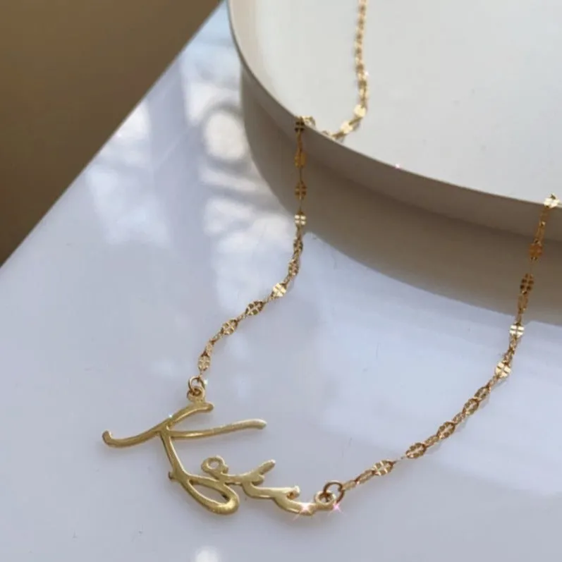 *PRE-ORDER Custom Script Necklace + Twist Chain Upgrade