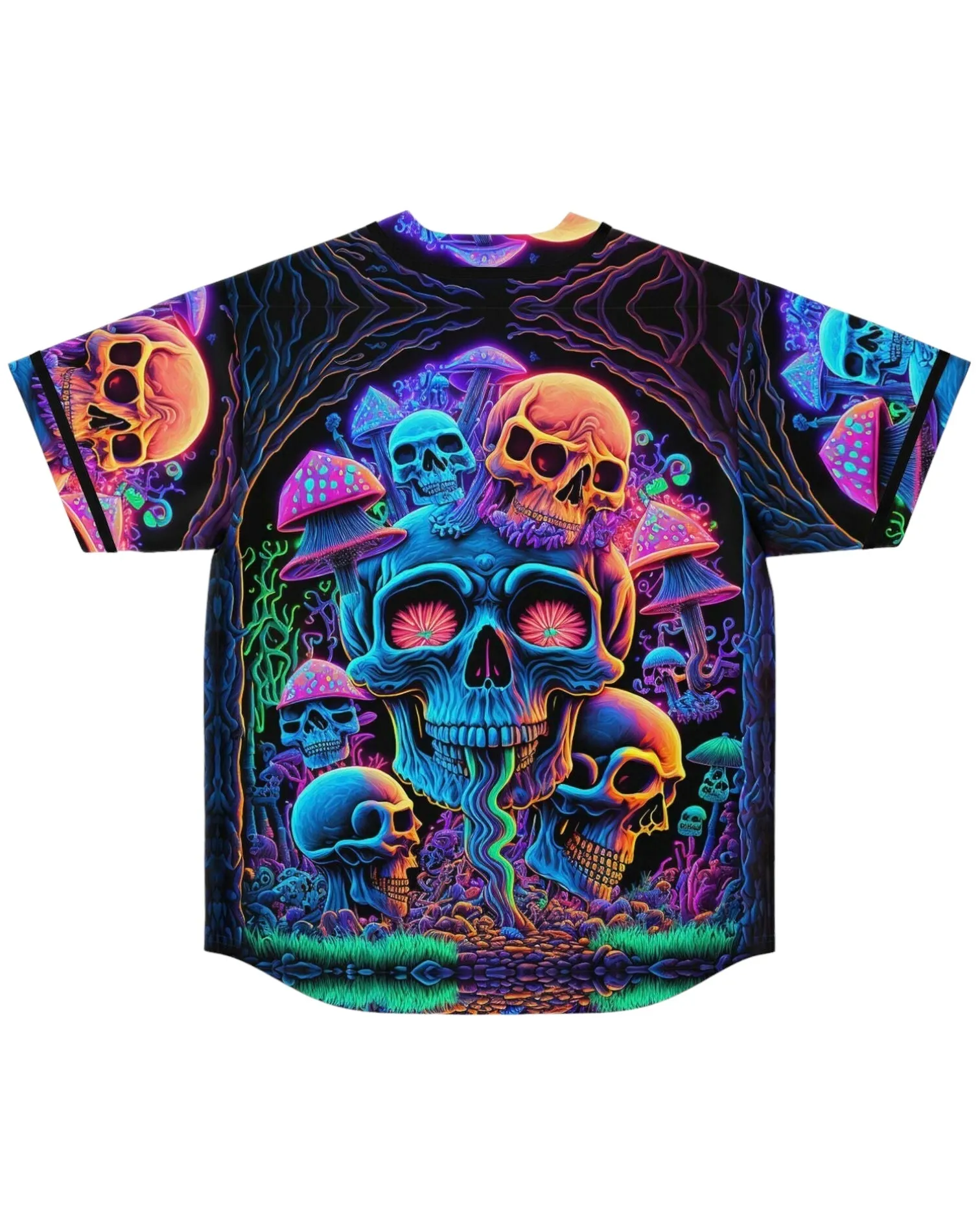 Psychedelic Skull Sanctuary Baseball Jersey